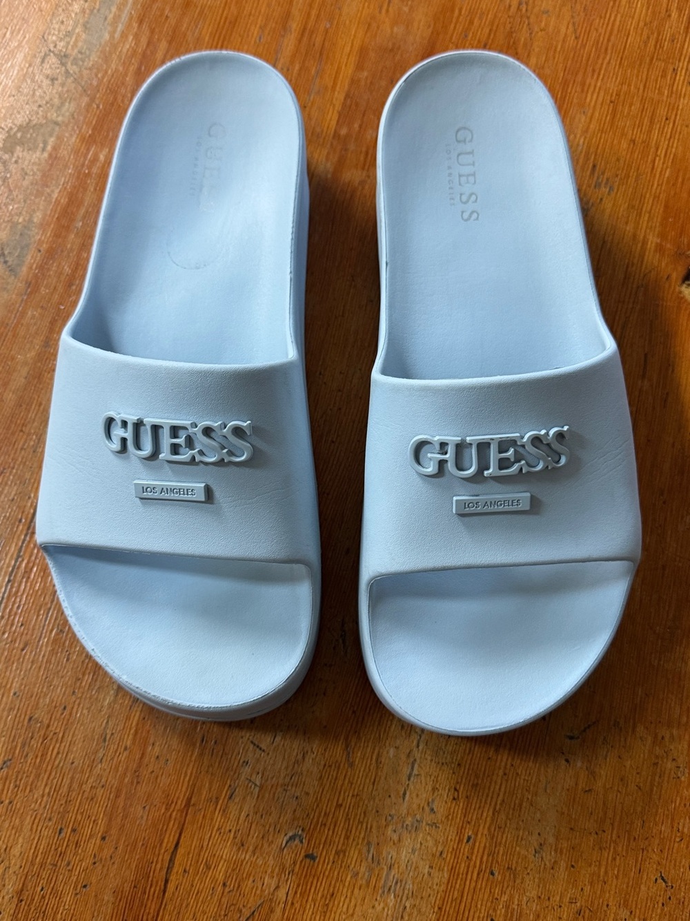 GUESS Blue Logo Slide Sandals